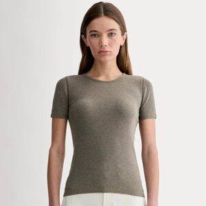 Everlane Luxe Rib Tee, Heathered Fatigue, Small